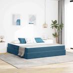 vidaXL Opbergbed met matras Donkerblauw 160 x 200 cm Fluweel, Verzenden, Nieuw, Blauw, Stof