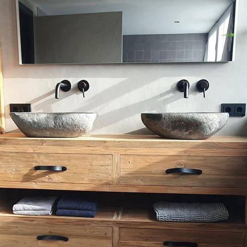 2 waskommen uit 1 steen! wasbak, wastafel, waskom, Huis en Inrichting, Badkamer | Badkamermeubels, 25 tot 50 cm, Nieuw, Wasbak of Wastafel
