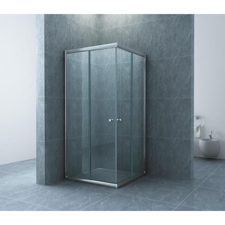 Xellanz Eco Hoekinstap Douchecabine met 2 Schuifdeuren -, Doe-het-zelf en Verbouw, Sanitair, Nieuw, Glas, Ophalen of Verzenden