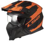 LS2 OF606 Drifter Mud Matt Zwart Oranje-06 Multi Helm, Motoren, Jethelm, XXL, Nieuw met kaartje, Overige merken