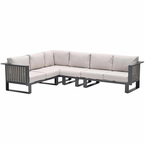 Garden Impressions Gabon hoek loungeset 4-delig taupe, Tuin en Terras, Tuinsets en Loungesets, Verzenden