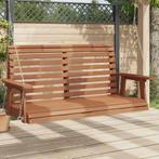 vidaXL Tuinschommelbank met metalen kettingen massief, Verzenden, Nieuw, Hout