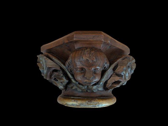 Barokke consolesculptuur in gepolychromeerd en verguld hout, Antiek en Kunst, Kunst | Niet-Westerse kunst