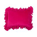 kussen fluweel rouche fuchsia 35x45cm, Verzenden, Nieuw