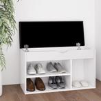 vidaXL Schoenenbank met kussen 80x30x47 cm bewerkt hout wit, Huis en Inrichting, Kasten | Schoenenrekken, Verzenden, Nieuw