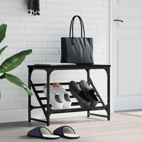 vidaXL Schoenenrek 60x30x45 cm bewerkt hout zwart, Huis en Inrichting, Kasten | Schoenenrekken, Nieuw, Verzenden