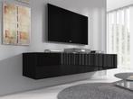 TV-meubel Flame - Hoogglans zwart - 180 cm - Zwevend, Huis en Inrichting, Kasten | Televisiemeubels, Overige materialen, Verzenden