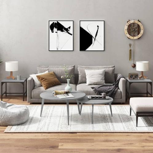 vidaXL Bijzettafels 2 st 40x40x35 cm bewerkt hout grijs, Huis en Inrichting, Tafels | Salontafels, 50 tot 100 cm, Nieuw, Overige houtsoorten