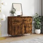 vidaXL Dressoirs 2 st 40x35x70 cm bewerkt hout gerookt, Huis en Inrichting, Kasten | Dressoirs, Minder dan 50 cm, Verzenden, Nieuw