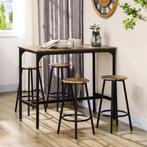 TRUUSK Bartafel Set 5-delig - 4 Barkrukken - Industrieel Ont, Huis en Inrichting, Verzenden, Nieuw
