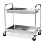 HCB Serveerwagen - 2 bakken - 95 cm - RVS, Verzenden, Nieuw in verpakking, RVS Meubilair