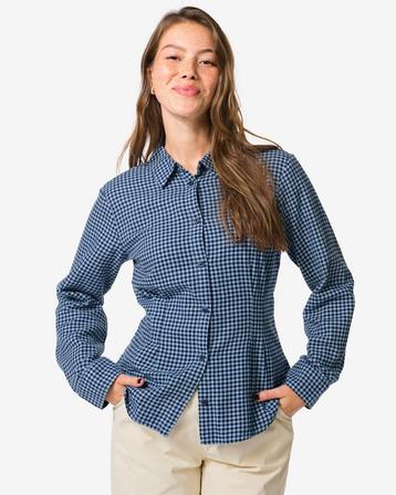 HEMA Dames overshirt Donna flanel ruiten blauw beschikbaar voor biedingen