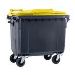 Afvalcontainer 660 liter grijs met geel deksel, Nieuw, Ophalen of Verzenden