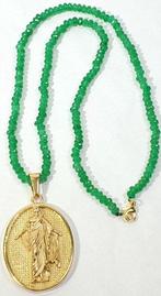 Medaille van Jezus Christus en Smaragd Halsketting -