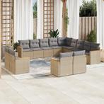 vidaXL 13-delige Loungeset met kussens poly rattan gemengd, Verzenden, Nieuw, Rotan, Loungeset