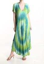 Batik print zomer maxi jurk met korte mouwen en v-hals,, Nieuw