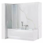 REA Chromen badwand - Gehard glas - 80x140 cm - Universel..., Doe-het-zelf en Verbouw, Sanitair, Ophalen of Verzenden, Nieuw