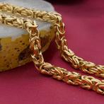 Gouden vierkante koningsschakel ketting; 62 cm | Midas, Sieraden, Tassen en Uiterlijk, Ophalen of Verzenden, Gebruikt, Overige kleuren