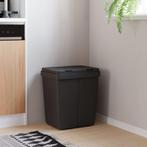 vidaXL Dubbele vuilnisbak 2x25 L antracietkleurig, Huis en Inrichting, Woonaccessoires | Prullenbakken, Nieuw, Verzenden