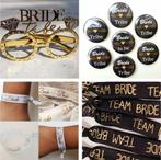 23-delige vrijgezellenfeest set Team Bride en Game Over, Kleding | Dames, Trouwkleding en Trouwaccessoires, Verzenden, Wit, Sweet-One