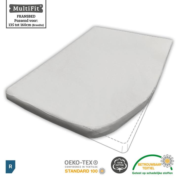 Textielpakket RECHTS Frans bed - 1 hoeslaken en 1 molton, Huis en Inrichting, Slaapkamer | Beddengoed, Overige typen, Wit, Nieuw