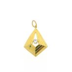 Gouden hanger met zirconia (geelgoud, fantasie, 585), Ophalen of Verzenden, Gebruikt, Goud, Overige merken
