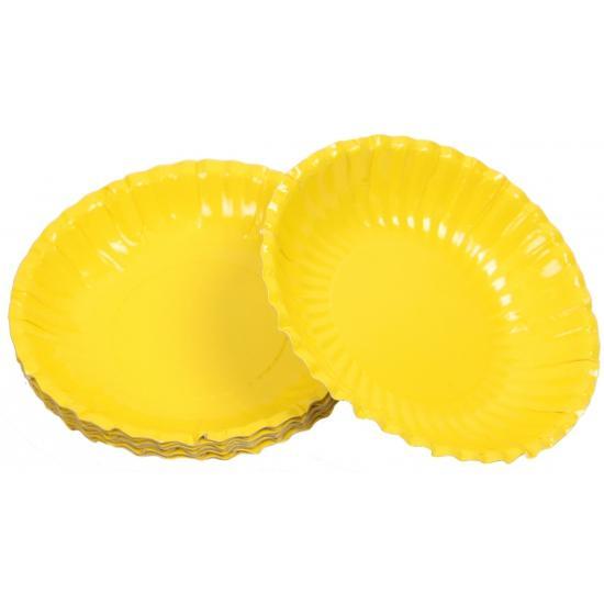 Verjaardag/Party serveerschaaltjes karton geel 16 cm - Sch.., Hobby en Vrije tijd, Feestartikelen, Verzenden