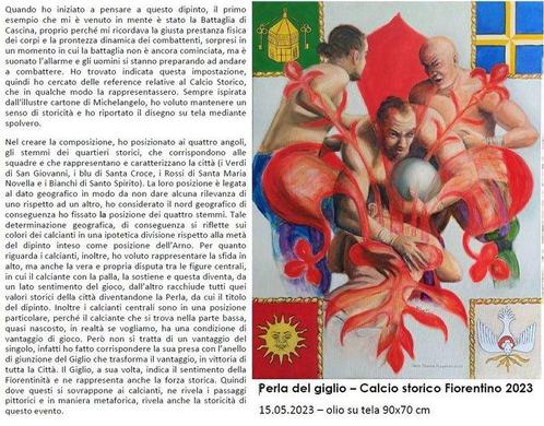Angela Bello - Perla del giglio – Calcio storico Fiorentino, Antiek en Kunst, Kunst | Schilderijen | Modern