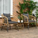TRUUSK Outsunny Rattan Gartenmöbel-Set, 3-TLG. Sitzgruppe, i, Verzenden, Nieuw