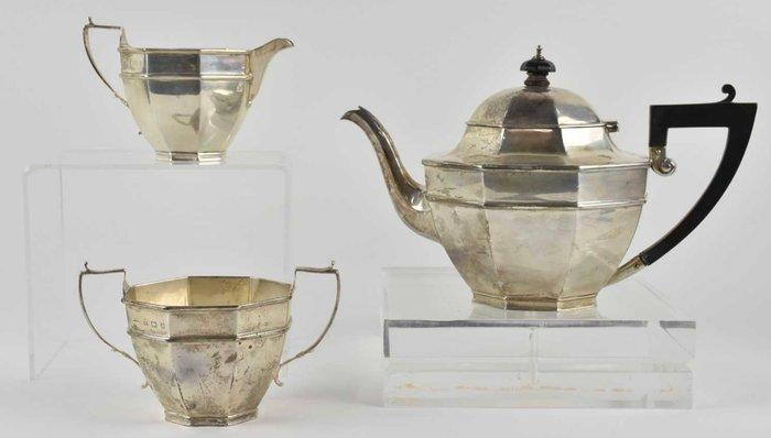 asprey - Theeservies (3) - .925 zilver - Asprey massief, Antiek en Kunst, Antiek | Goud en Zilver