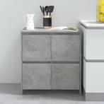 vidaXL Dressoir 70x41x75 cm bewerkt hout betongrijs, Huis en Inrichting, Kasten | Dressoirs, Verzenden, Nieuw, 50 tot 100 cm, 25 tot 50 cm