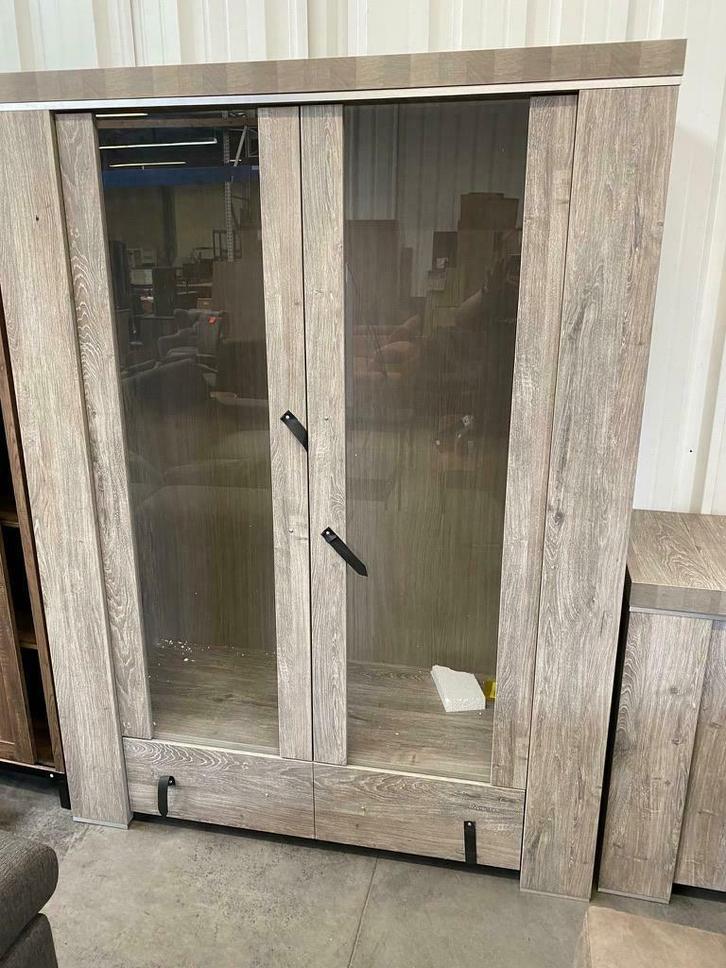 Casino vitrine, grey (nieuw, outlet), Huis en Inrichting, Kasten | Vitrinekasten, Nieuw, Met lade(s), Met deur(en), Glas, Metaal