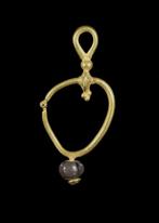 West-Aziatisch Goud Hanger met zwarte steen kralen