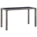 vidaXL Tuintafel 123x60x74 cm poly rattan antraciet, Verzenden, Nieuw