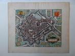 Gravure kleur plattegrond Middelburg Blaeu Guicciardini 1612, Antiek en Kunst, Kunst | Etsen en Gravures, Verzenden