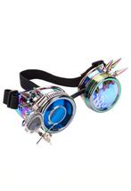 Goggles Steampunk Bril Spikes Vergrootglas Oliekleurig Montu, Kleding | Dames, Ophalen of Verzenden, Nieuw, Carnaval