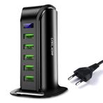 5-Port USB Laadstation LED Display Muur Oplader Thuislader, Verzenden, Nieuw