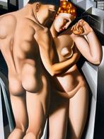 Adam and Eva – naar Tamara de Lempicka handgeschilderd, Ophalen of Verzenden, Nieuw, Schilderij