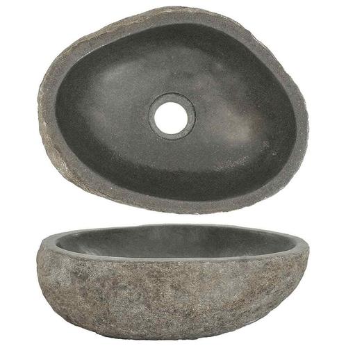 Ovale Riviersteen Wastafel (29-38cm) - Tweedekansje!, Doe-het-zelf en Verbouw, Sanitair, Nieuw, Steen, Wastafel, Ophalen of Verzenden