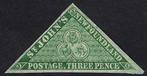 Newfoundland 1857 - Royal Crown & Heraldic 3d geelachtig, Postzegels en Munten, Gestempeld
