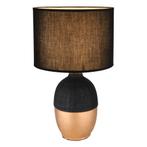 Tafellamp VALENTINO Zwart E14 Keramiek ø25.0cm H:43.0cm, Huis en Inrichting, Lampen | Tafellampen, Ophalen of Verzenden, Nieuw