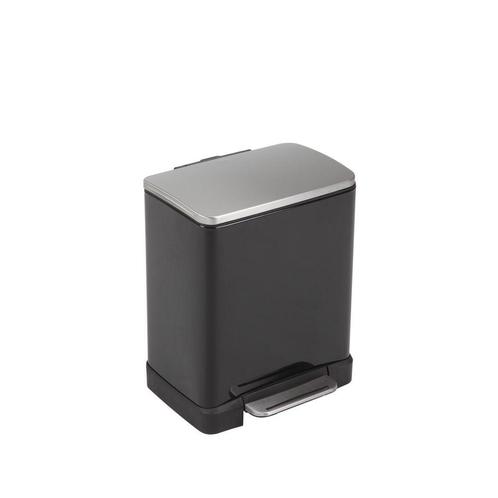 EKO E-Cube pedaalemmer 12 ltr - Zwart glanzend /Mat RVS, Huis en Inrichting, Woonaccessoires | Prullenbakken, Nieuw, Verzenden