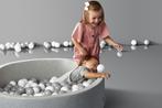 Ballenbak - rond - 90x40 cm - met 200 ballen - grijs, wit, Kinderen en Baby's, Speelgoed | Babyspeelgoed, Nieuw, Ophalen of Verzenden
