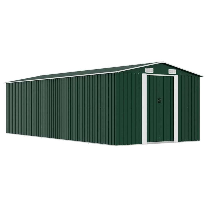vidaXL Tuinschuur 257x580x181 cm metaal groen, Tuin en Terras, Tuinhuizen, Nieuw, Verzenden