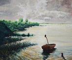 École européenne (XX) - Barque solitaire sur le lac
