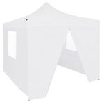 vidaXL Partytent met 4 zijwanden inklapbaar 3x3 m staal wit, Verzenden, Nieuw, Partytent