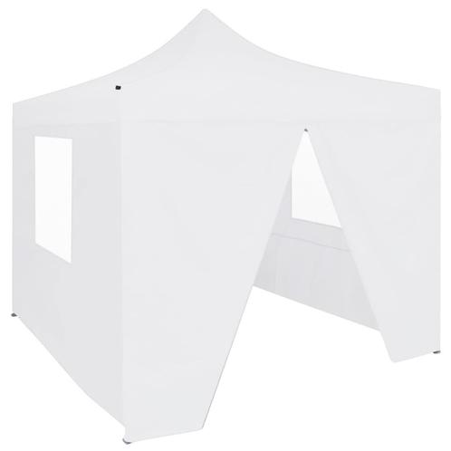 vidaXL Partytent met 4 zijwanden inklapbaar 3x3 m staal wit, Tuin en Terras, Partytenten, Partytent, Nieuw, Verzenden