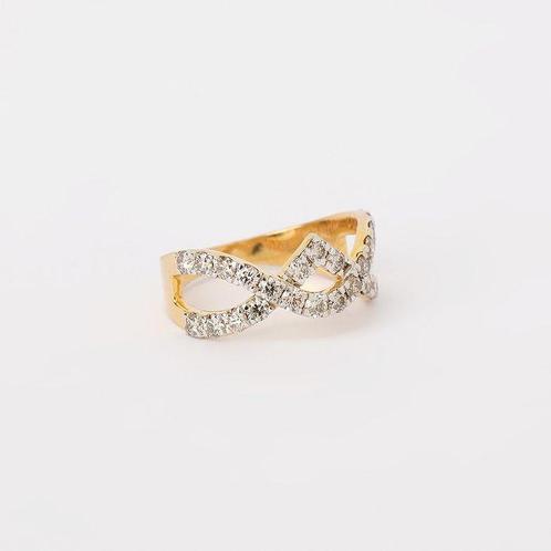 Ring - 14 karaat Geel goud - 1.02ct. tw. Diamant, Sieraden, Tassen en Uiterlijk, Ringen
