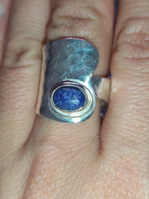Zonder minimumprijs - Ring met amulet Zilver Lapis lazuli, Sieraden, Tassen en Uiterlijk, Antieke sieraden