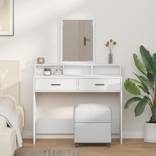 vidaXL Witte Kaptafel met Laden, 100x41x140 cm, Huis en Inrichting, Tafels | Kaptafels, Nieuw, Verzenden